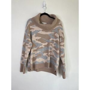 Christian Siriano Oversize Mock Neck Camo Sweater